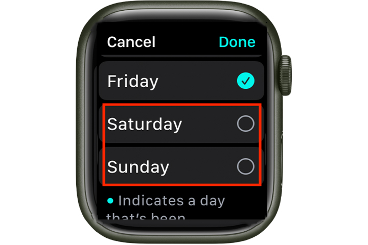 Os alarmes de sono do Apple Watch são desligados.
