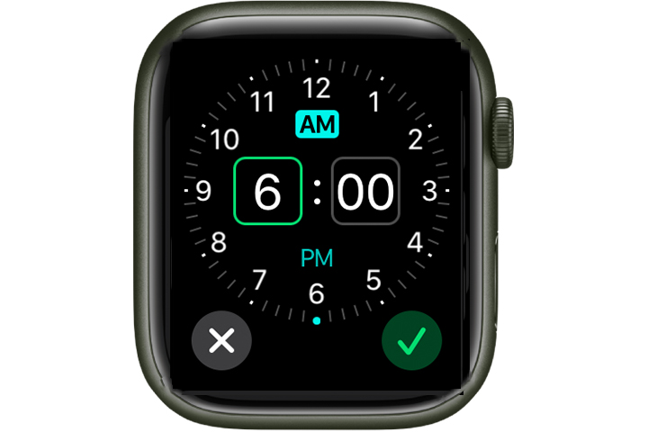 Apple Watch sleep alarm setting.