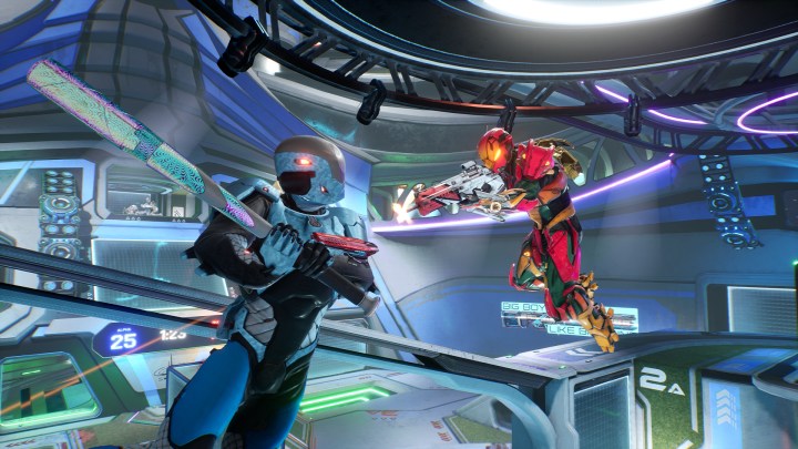 Splitgate characters fighting one another