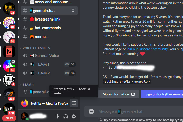 Screenshot of Discord showing the Go Live button.