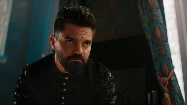 Dominic Cooper glares at the camera in a scene from The Princess.