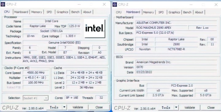 Références Intel Core i5-13600K.