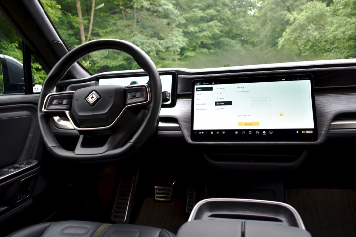 The 2022 Rivian R1S electric SUV's interior.