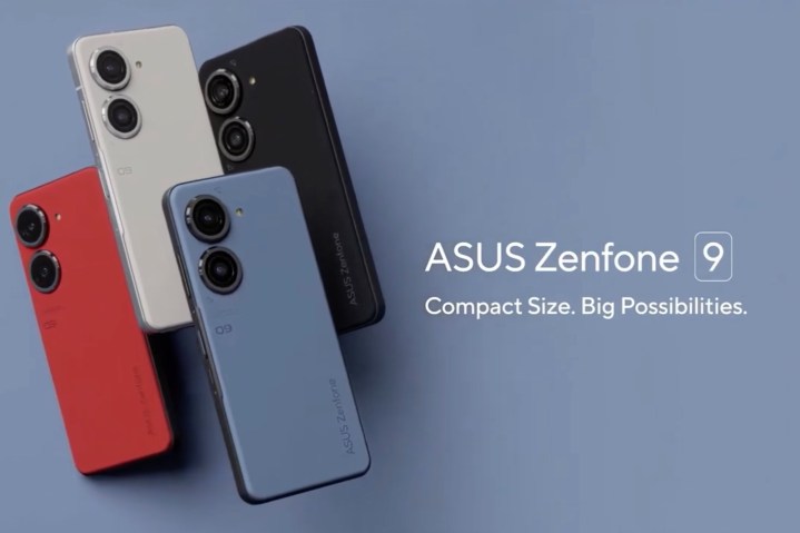 The Asus Zenfone 9 in all its color options.