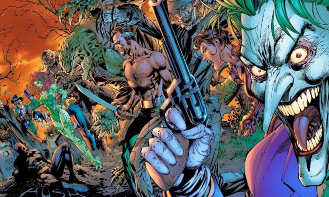 Joker and several other Batman villains in comic book art for Hush.