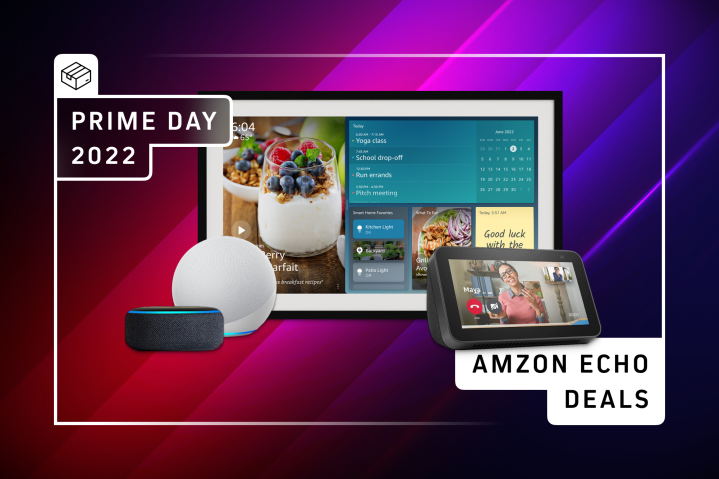Prime Day 2022 Amazon Echo deals graphic.