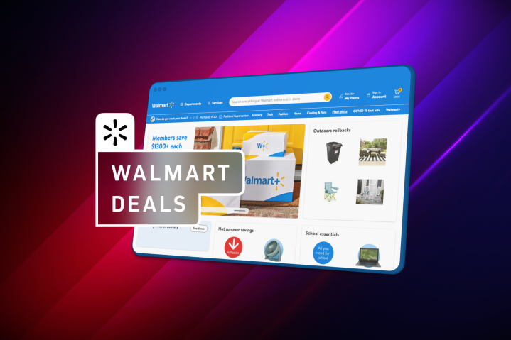 Gráficos de Walmart Prime Day con una pantalla de Walmart.com.