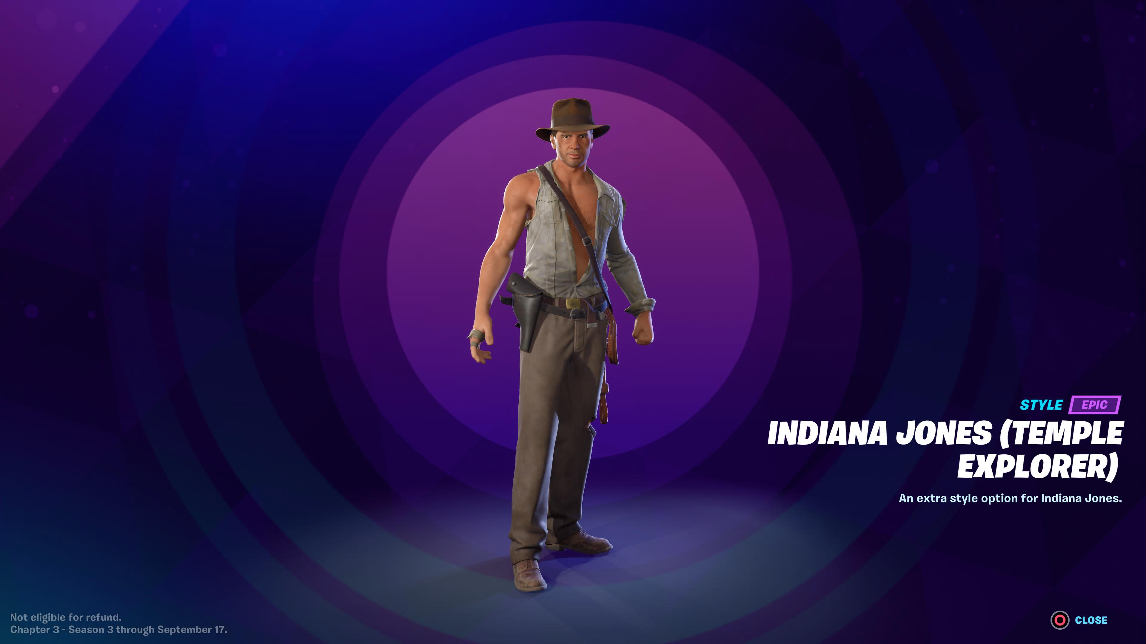 Indiana Jones em Fortnite.