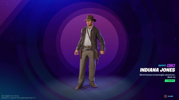 Indiana Jones en Fortnite.