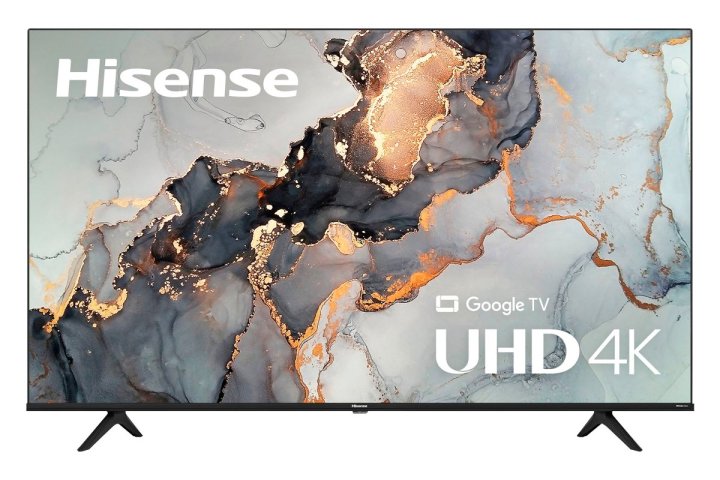 Передний угол 75-дюймового смарт-телевизора Hisense A6 Series 4K.