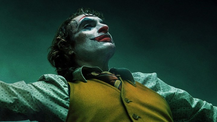 Joaquin Phoenix in clown makeup as Joker in the 2019 movie.
