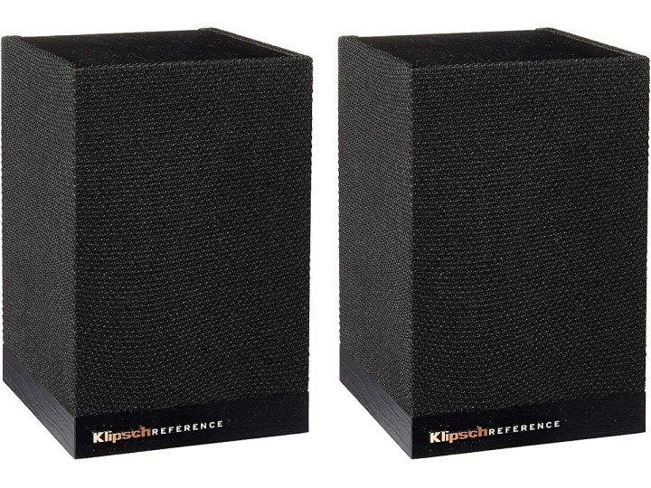 A pair of the Klipsch Surround 3 speakers, on a white background.