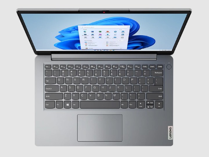 La vista superior de la computadora portátil Lenovo IdeaPad 1i.