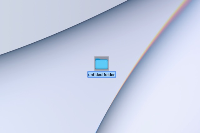 New folder created on the Mac desktop.