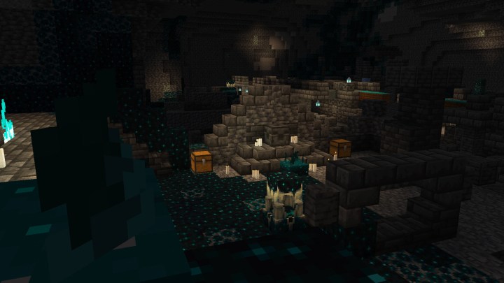 An underground city with chests.