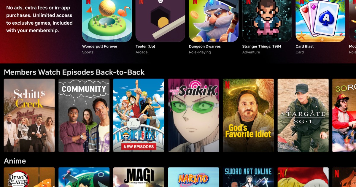 Netflix planeja expandir serviço de jogos para TVs