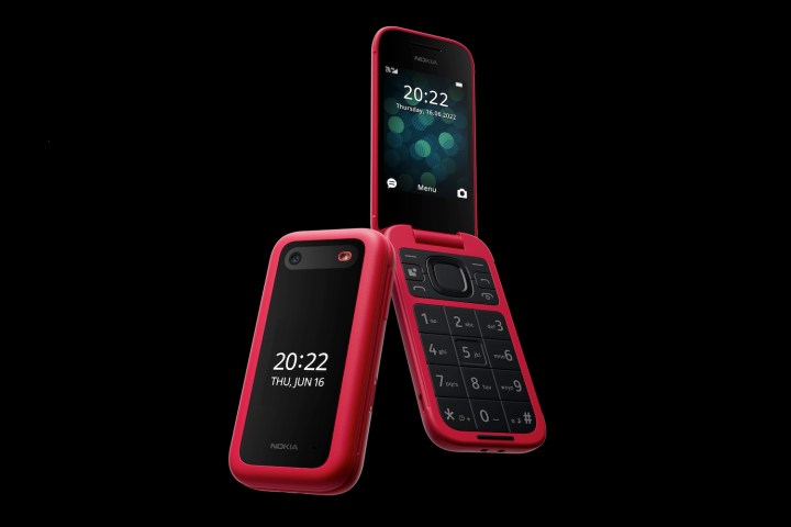 Telefono Nokia 2660 Flip in rosso.