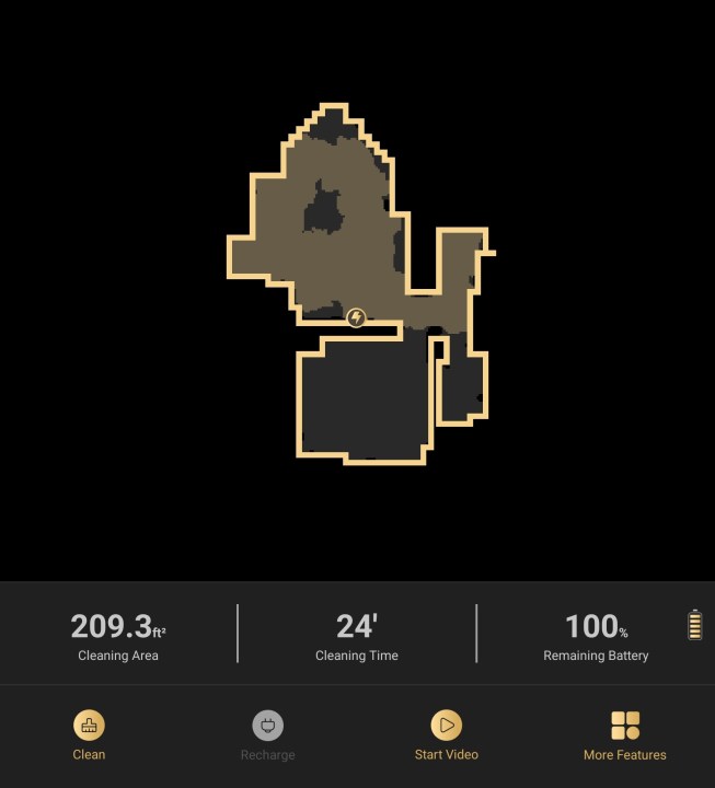 Trifo app displaying the map after an Ollie cleaning.