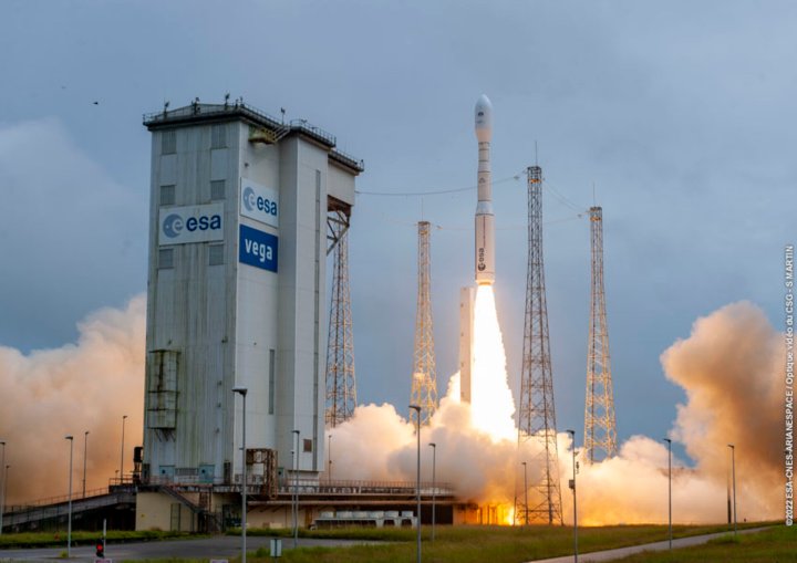 Vega-C launches on its inaugural mission VV21 on 13 July 2022.
