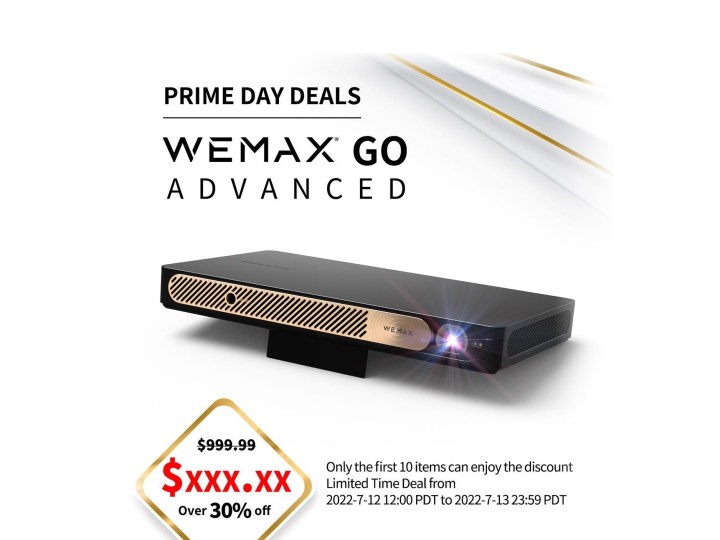 Wemax Go Advanced portable business projector Prime Day deals offer.