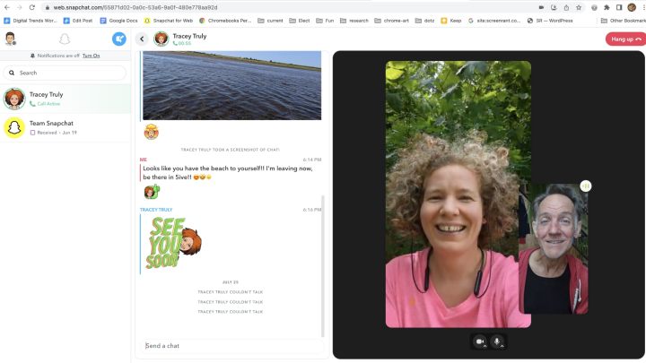 You can make video calls using Snapchat for the web.
