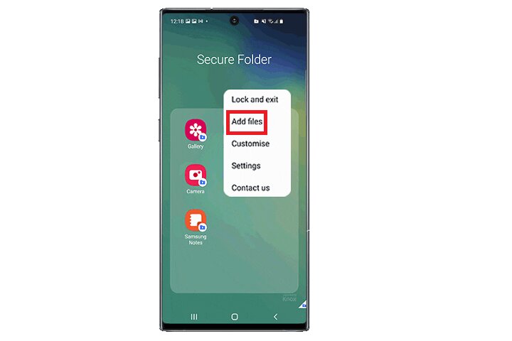 Add files in Samsung Secure Folder.