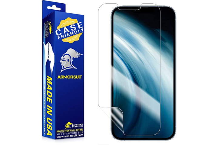 ArmorSuit MilitaryShield Screen Protector film for iPhone 13 Pro Max showing the retail packaging.