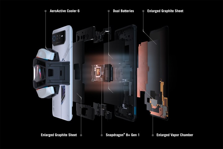 Vapor cooling system on the ASUS ROG Phone 6 Pro.