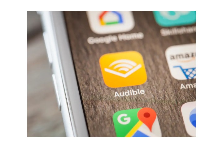 Phone screen showing Audible app among other apps.