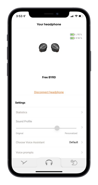 Startbildschirm der Beyerdynamic MIY-App.