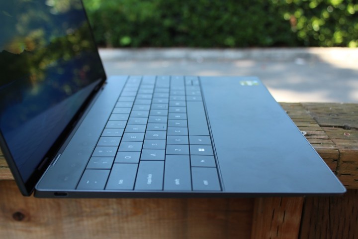 The side of the keyboard on the Dell XPS 13 Plus.