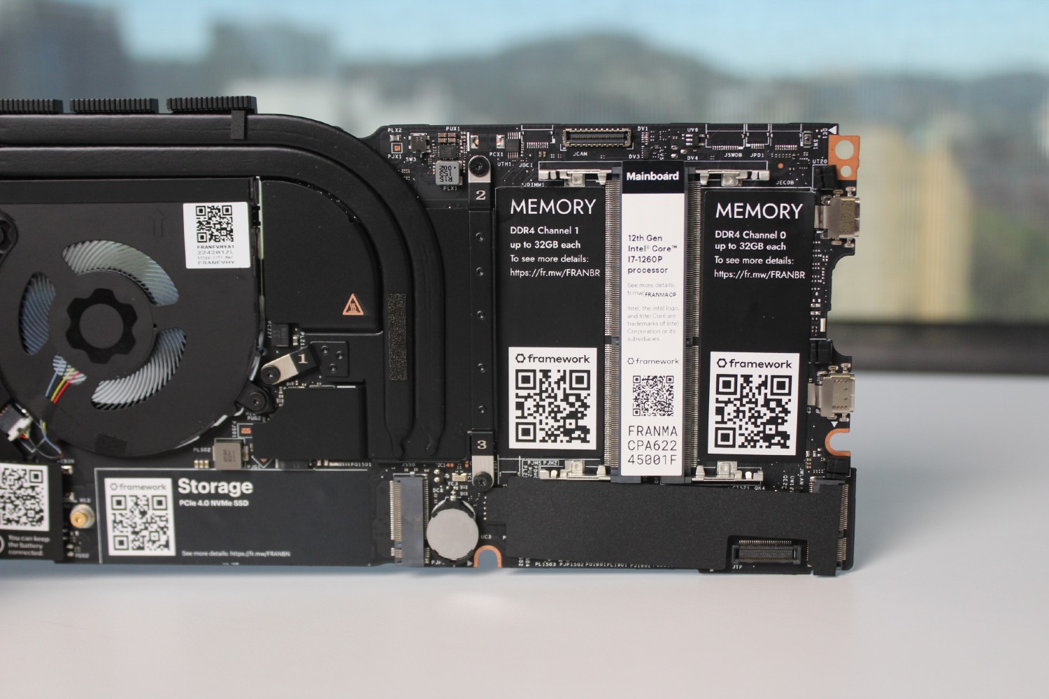 La actualización de la placa base Intel de 12.ª generación para la computadora portátil Framework.