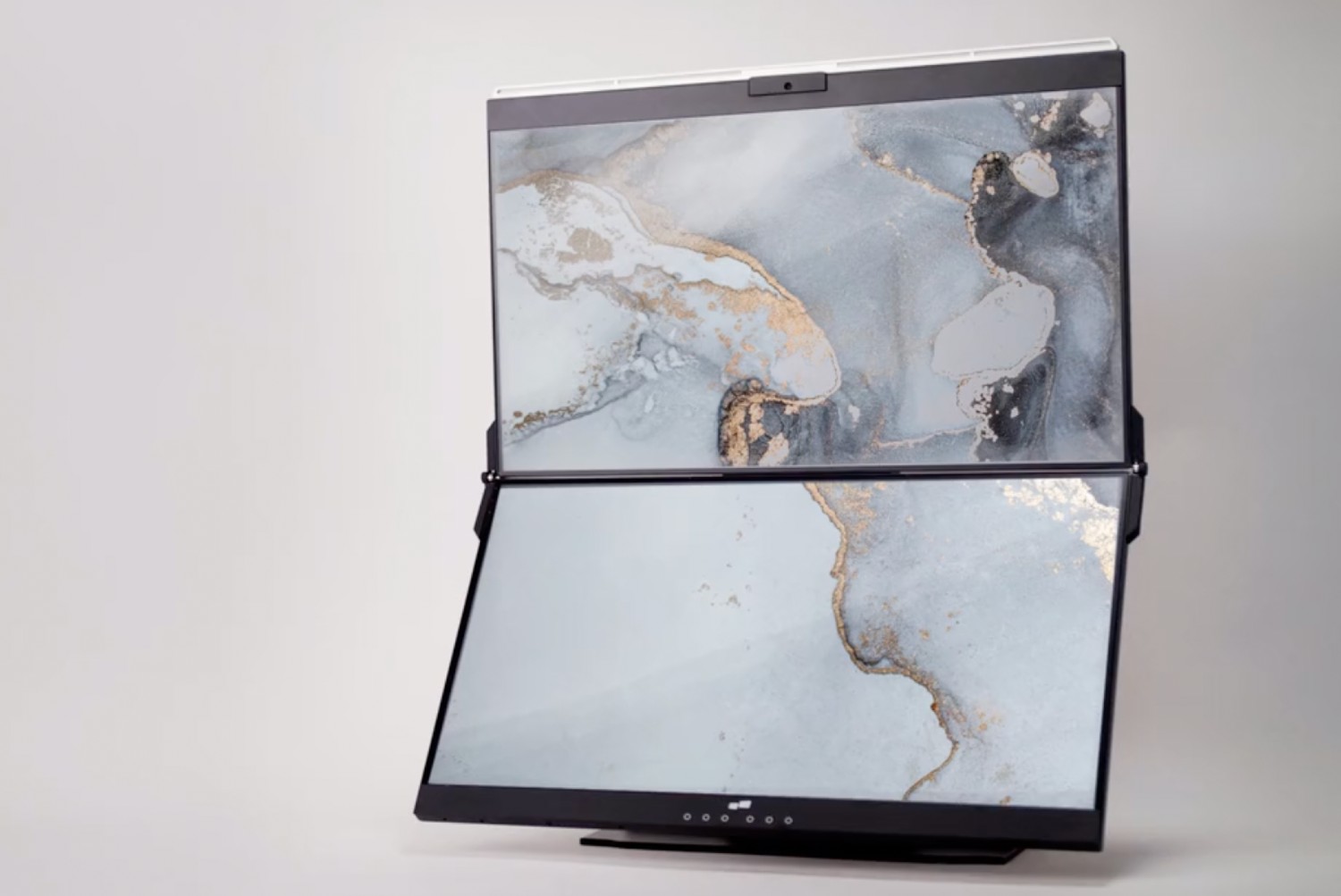 The Geminos dual screen monitor, open with both panels showing.
