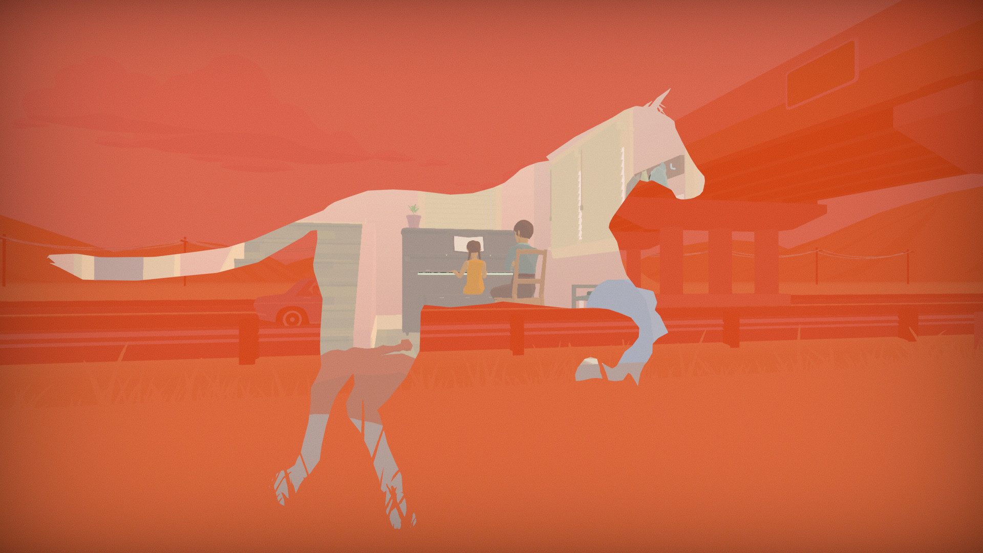 Uma memória de infância pode ser vista através de uma silhueta de cavalo em Hindsight.