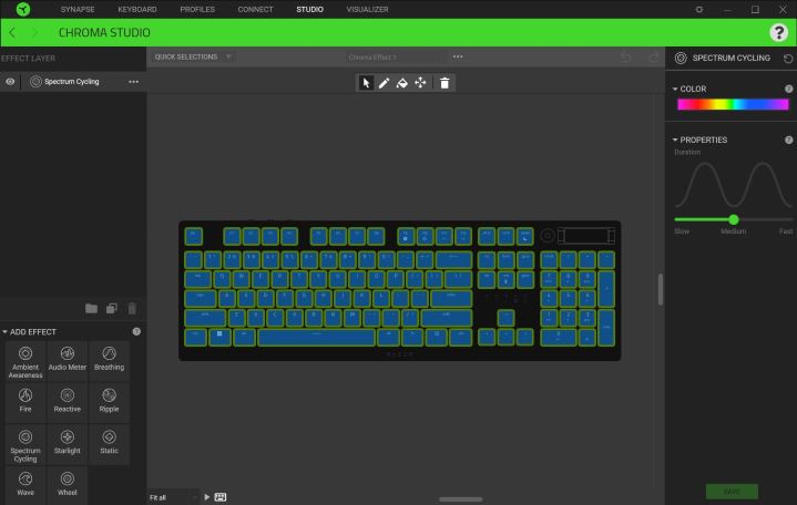 Chroma software for Razer DeathStalker V2 keyboard.