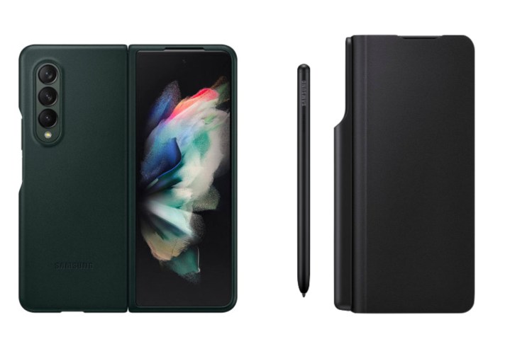 Two case renders of the Samsung Galaxy Z Fold 4.