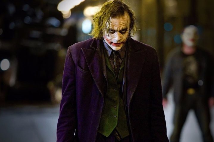 Heath Ledger como o Coringa em O Cavaleiro das Trevas