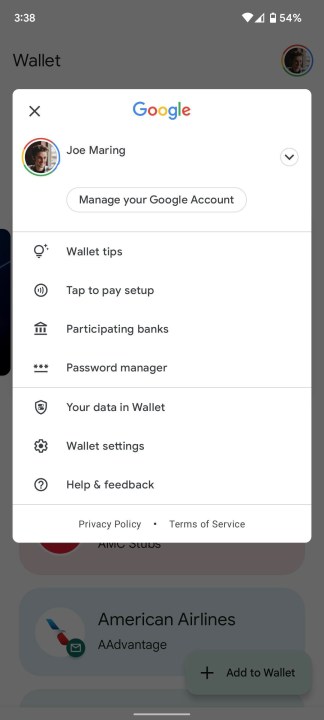 Google Wallet App nuevo lanzamiento android capturas de pantalla 2