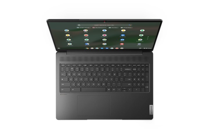 The IdeaPad 5i Chromebook keyboard.