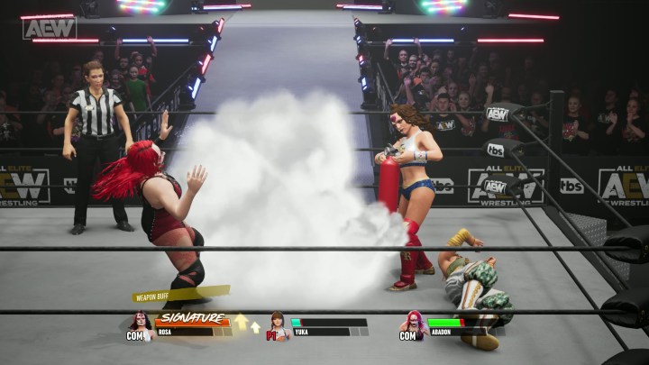 A look at an in-game match from AEW: Fight Forever.