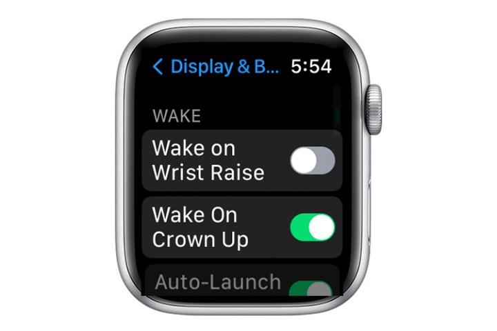 Apple Watch wrist lift toggle.