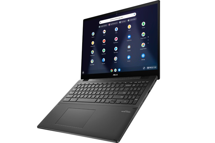 The Asus Chromebook Flip CX5 16 2-in-1 laptop in black.