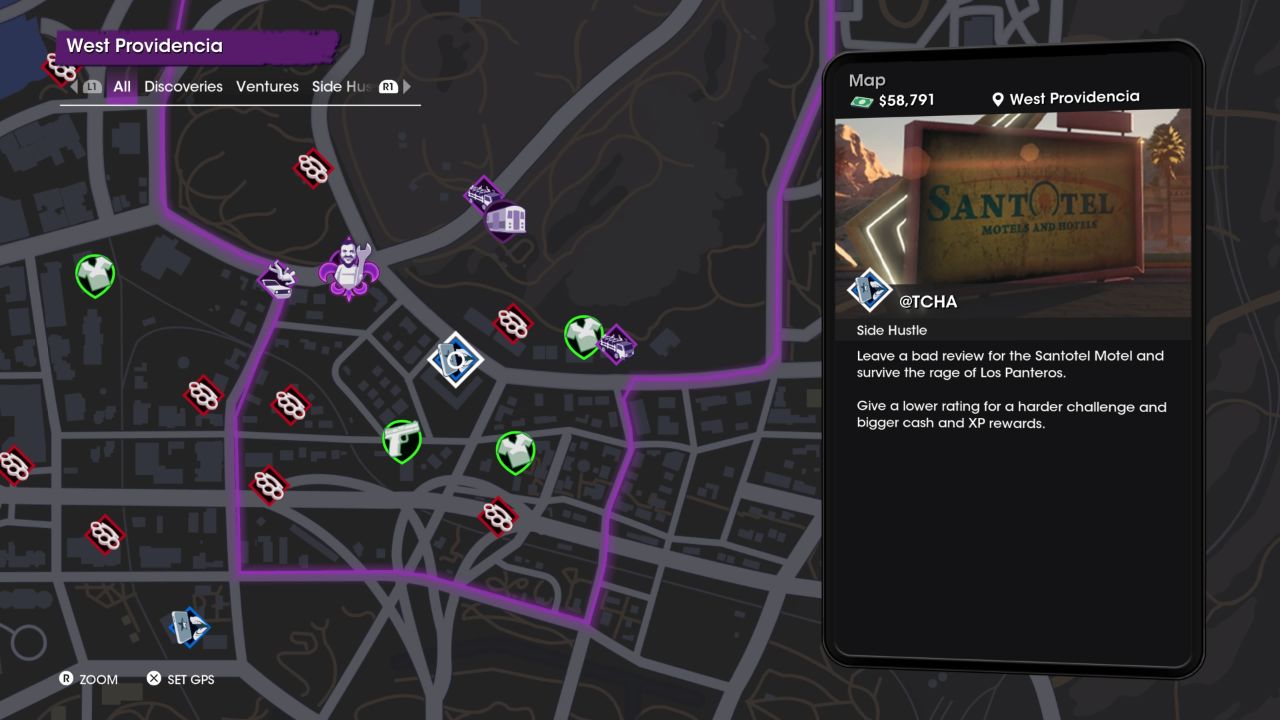 Uma localização @tcha no mapa Saints Row.