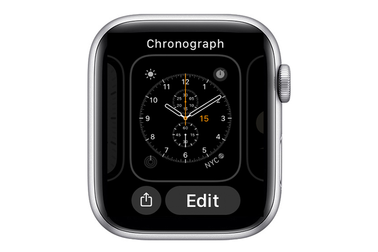 Pantalla de complicaciones del Apple Watch.