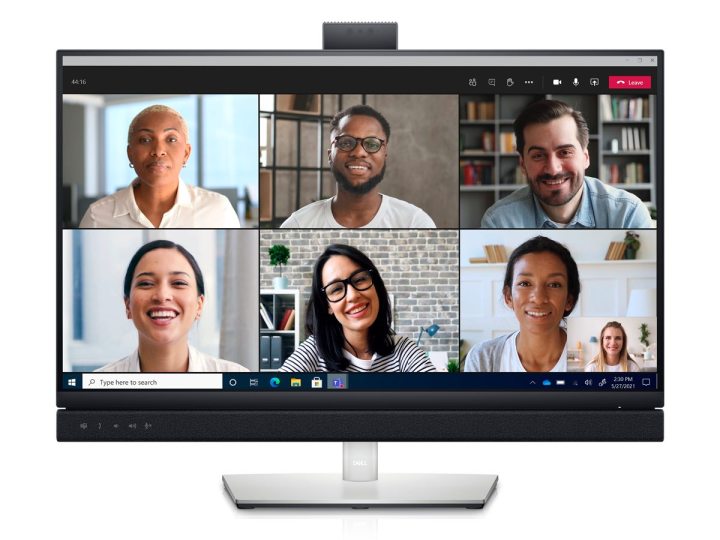 People video chat via the Dell 27 Video Conferencing Monitor.