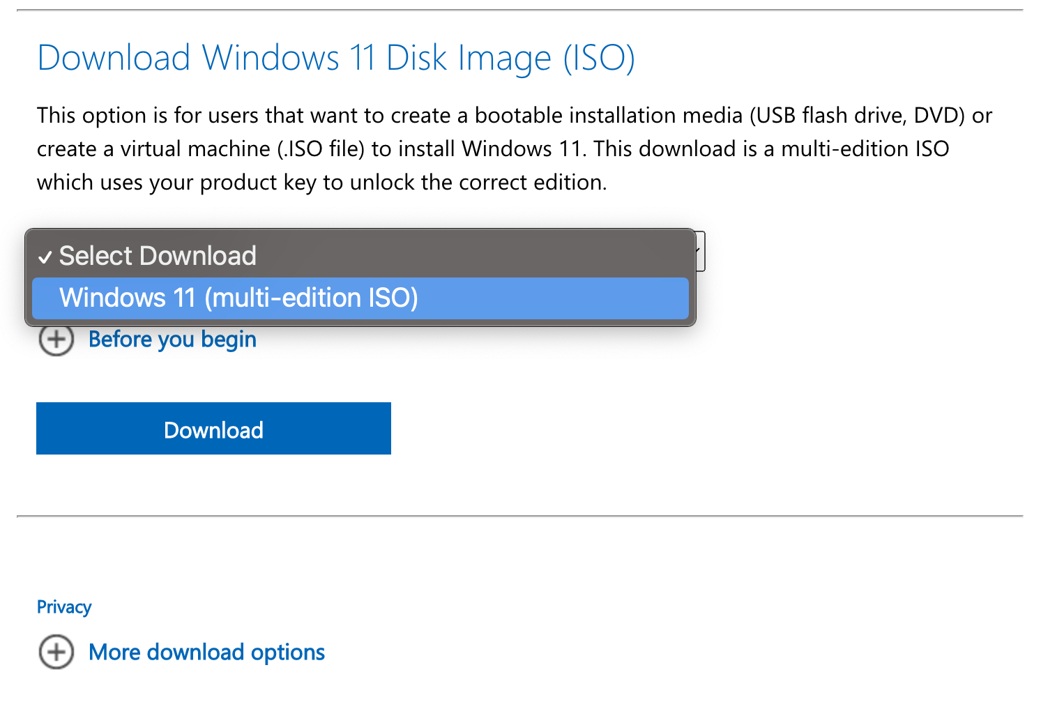 Descargar ISO de Windows 11.