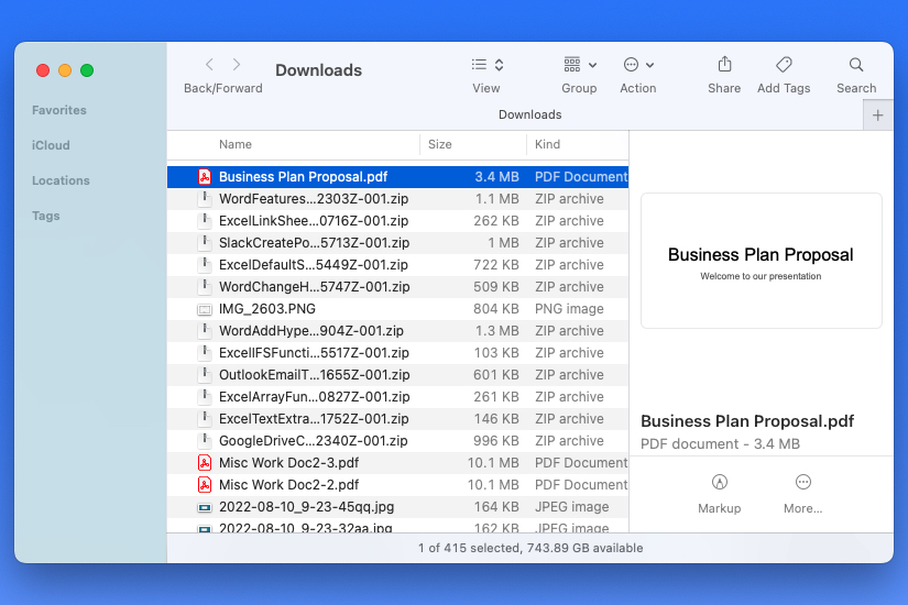 PDF from Google Slides in the Downloads folder.