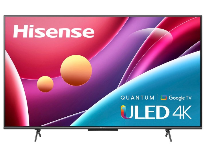 The Hisense U6H Series 4K TV with a colorful display, powered by Google TV.