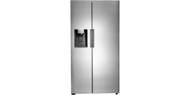 Insignia Side-by-Side Refrigerator on a white background.