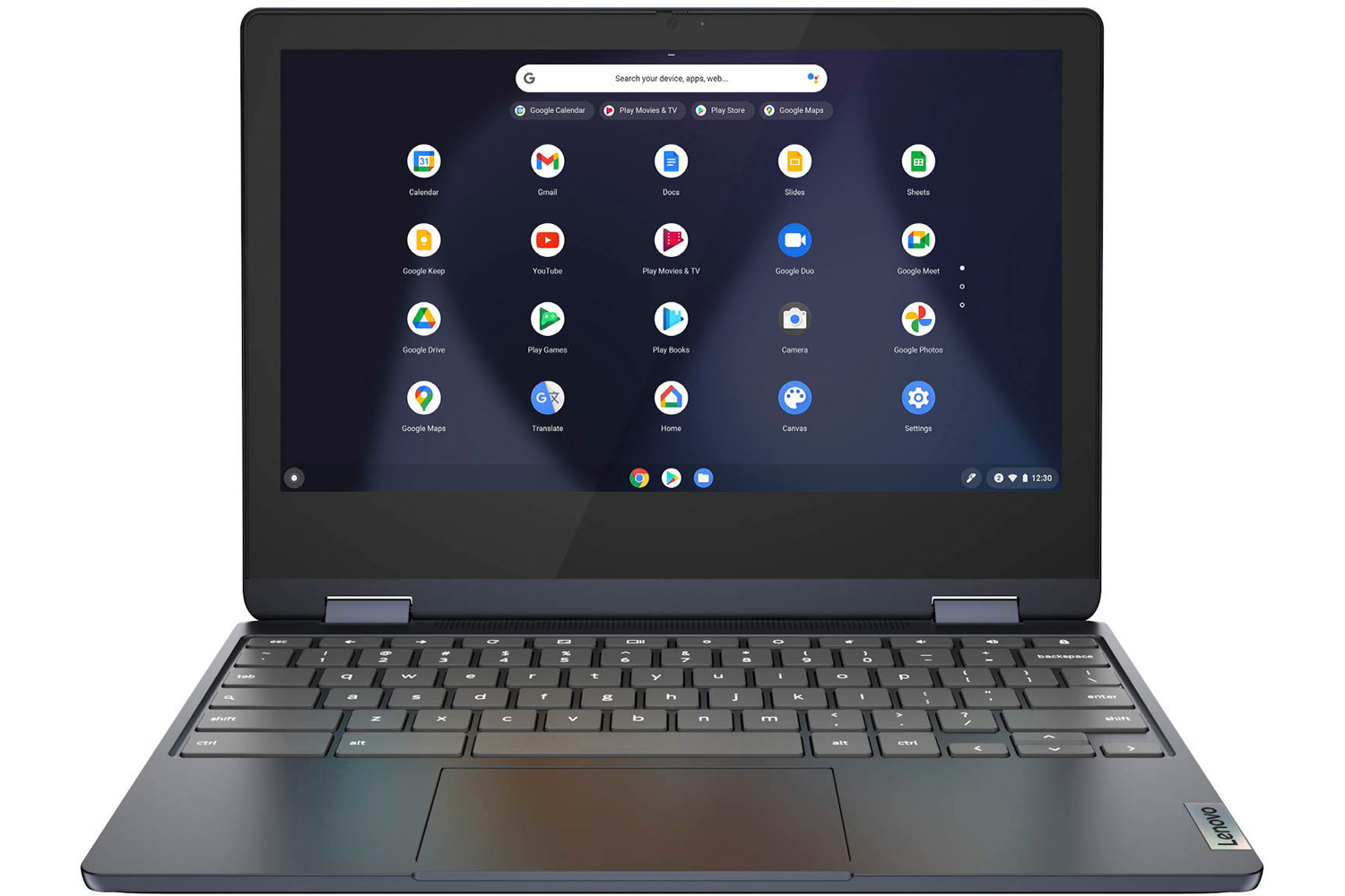 Lenovo Flex 3 2-in-1 Chromebook با رابط روی صفحه نمایش سیستم عامل Chrome.